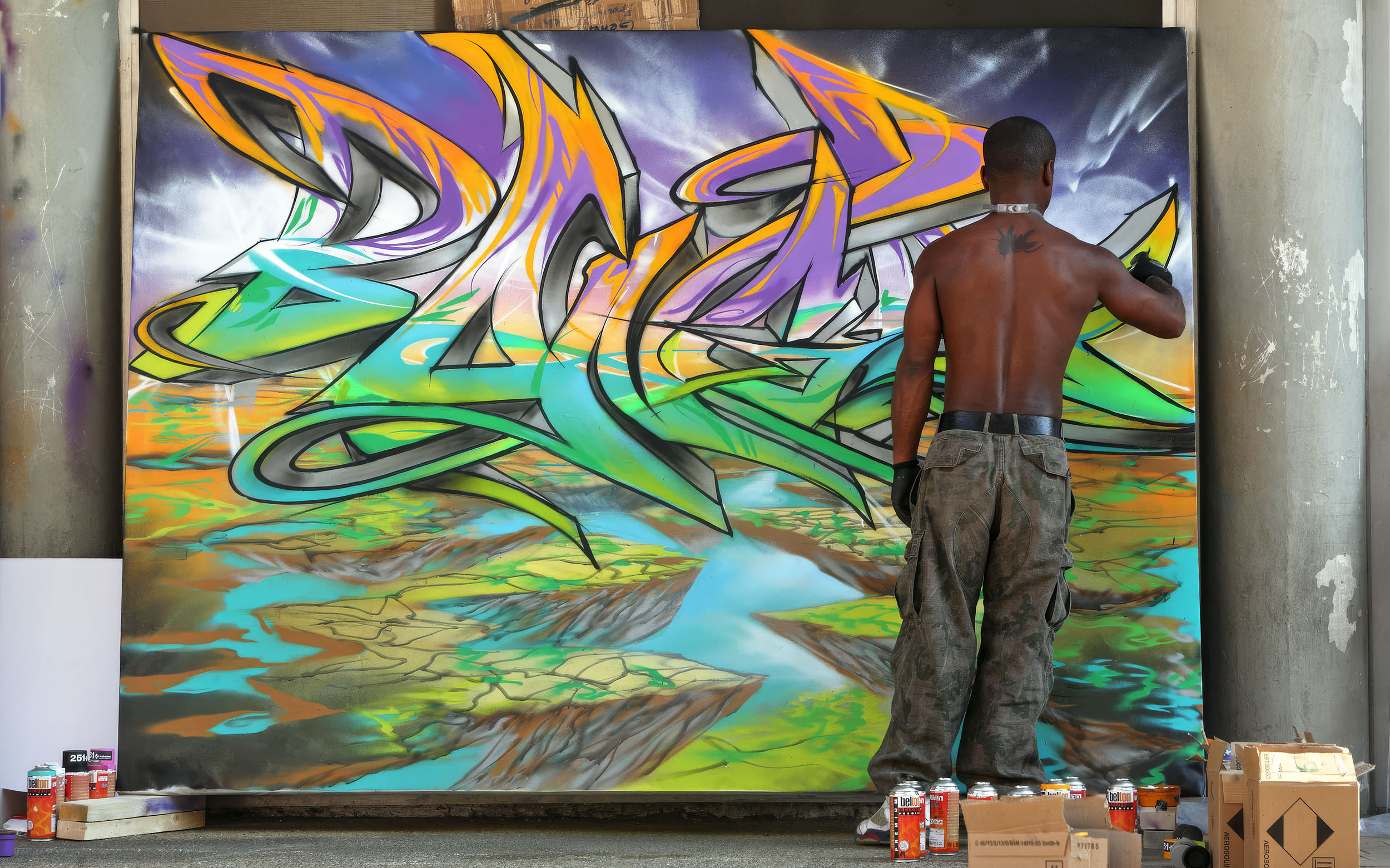Banga au festival street art graffiti Graff-ik'Art de Lyon en 2013